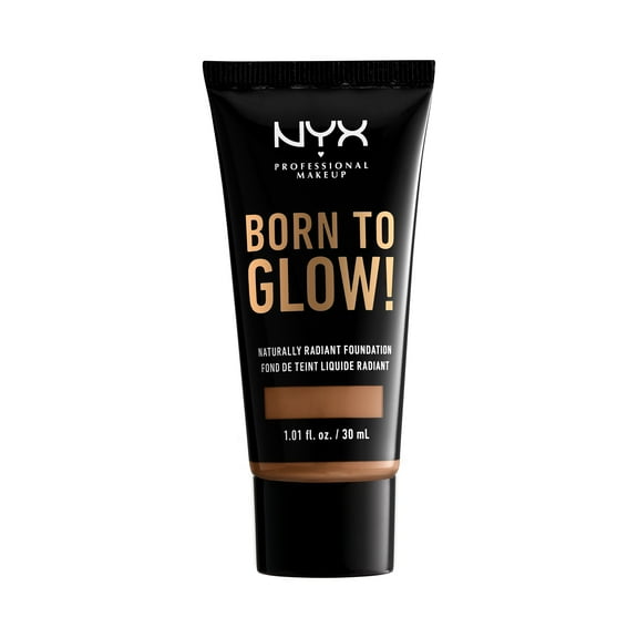 NYX Professional Makeup Born To Glow Naturally Radiant Foundation, Medium Coverage, Mahogany