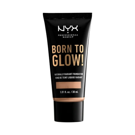 NYX Professional Makeup Born To Glow Naturally Radiant Foundation, Medium Coverage, Soft Beige