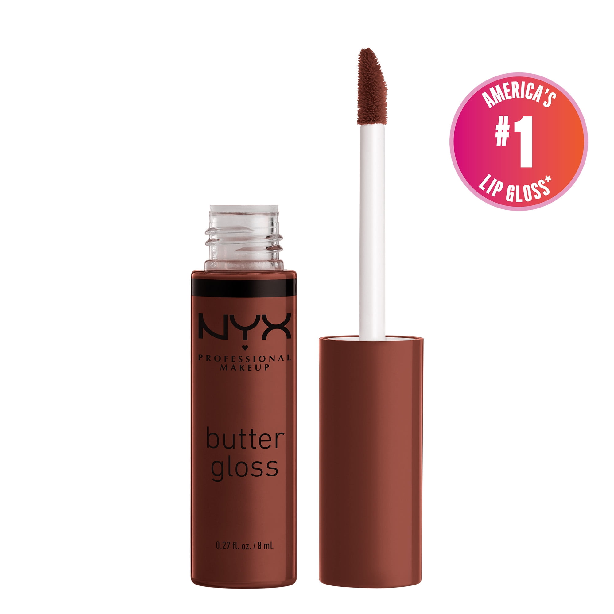 NYX Professional Makeup Butter Gloss, NonSticky Lip Gloss, Brownie