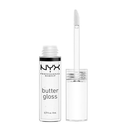 NYX Professional Makeup Butter Gloss, Non-Sticky Lip Glosses, Sugar Glass (Clear), 0.27 oz