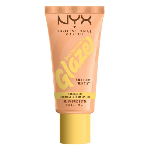 NYX Professional Makeup Buttermelt Glaze Tinted Moisturizer, SPF 30, Whipped Butta, All Skin Types, 1.01 fl oz