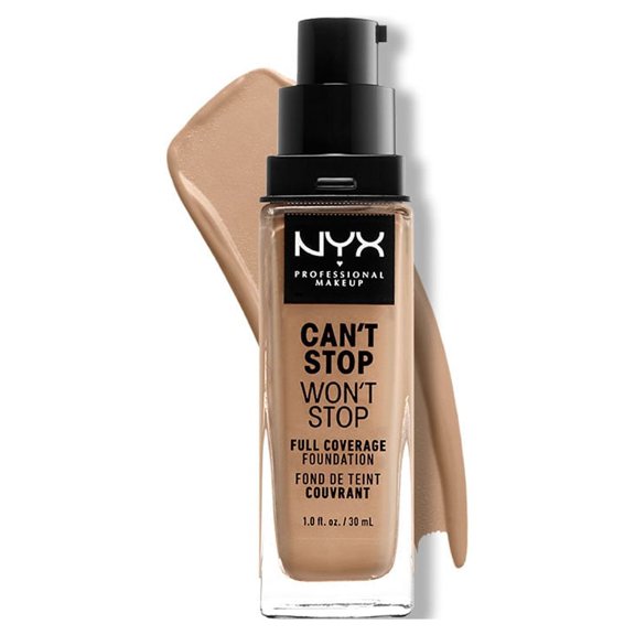 NYX Professional Makeup Can't Stop Won't Stop 24hr Full Coverage Liquid Foundation, Matte Finish, Waterproof, Classic Tan