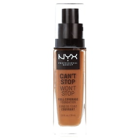 NYX Professional Makeup Can't Stop Won't Stop 24hr Full Coverage Liquid Foundation, Matte Finish, Waterproof, Deep Sable