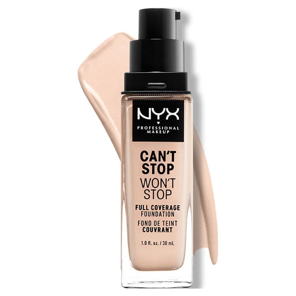 NYX Professional Makeup Can't Stop Won't Stop 24hr Full Coverage Liquid Foundation, Matte Finish, Waterproof, Light Porcelain - image 1 of 8