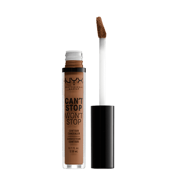 NYX Professional Makeup Can't Stop Won't Stop Full Coverage Concealer, 24Hr Matte Finish, Cappuccino, 0.11 fl oz
