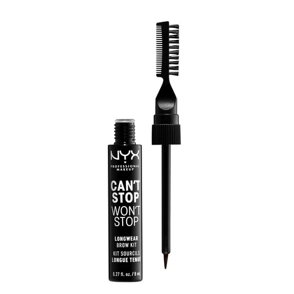 NYX Professional Makeup Can't Stop Won't Stop Longwear Brow Kit, Black