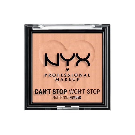 NYX Professional Makeup Can't Stop Won't Stop Mattifying Pressed Powder, Bright Peach, 0.21 oz.