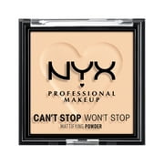 NYX Professional Makeup Can't Stop Won't Stop Mattifying Pressed Powder, Light, 0.21 oz