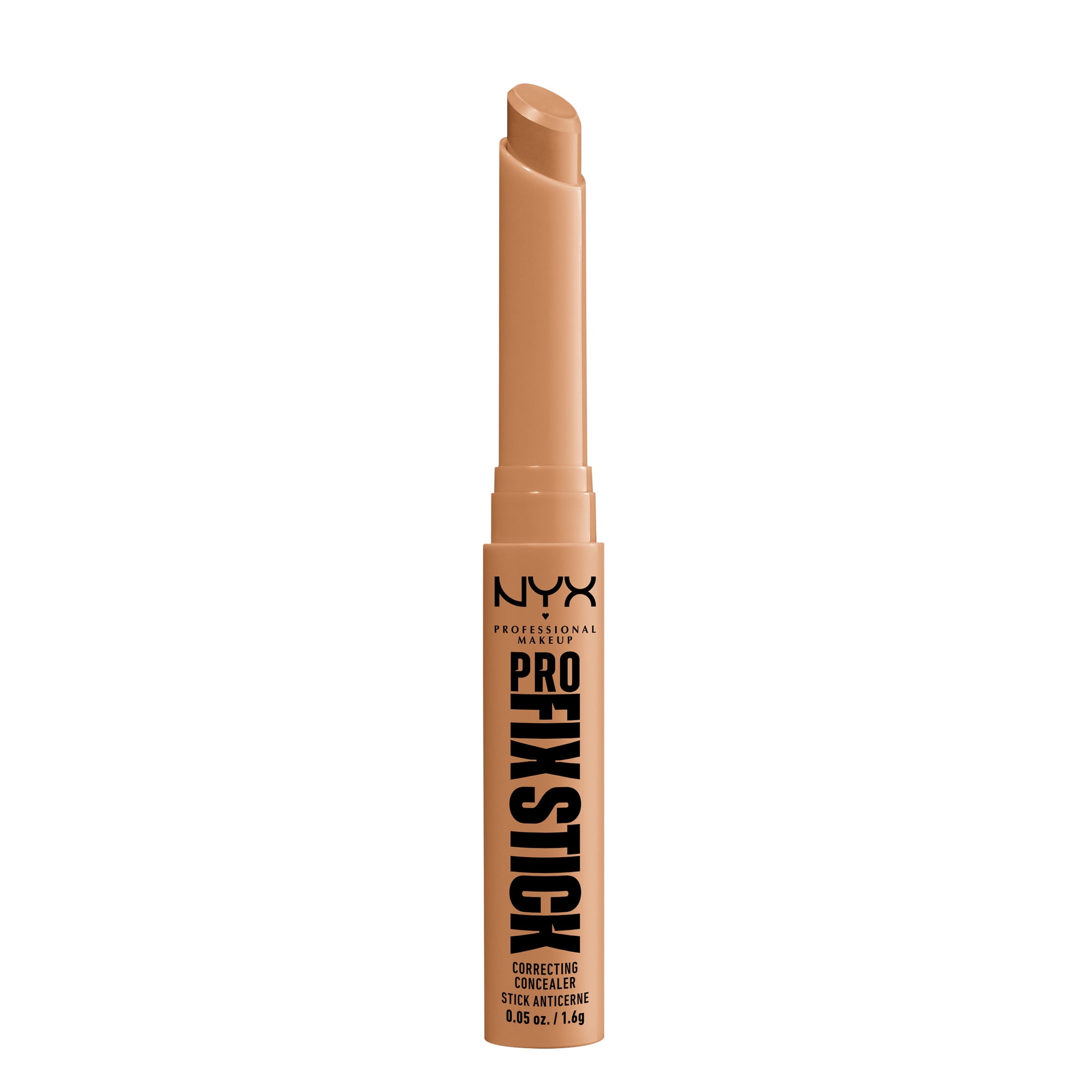 a stick of tan concealer with black text