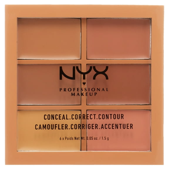 NYX Professional Makeup Conceal Correct Contour Palette, Medium, 6 colors