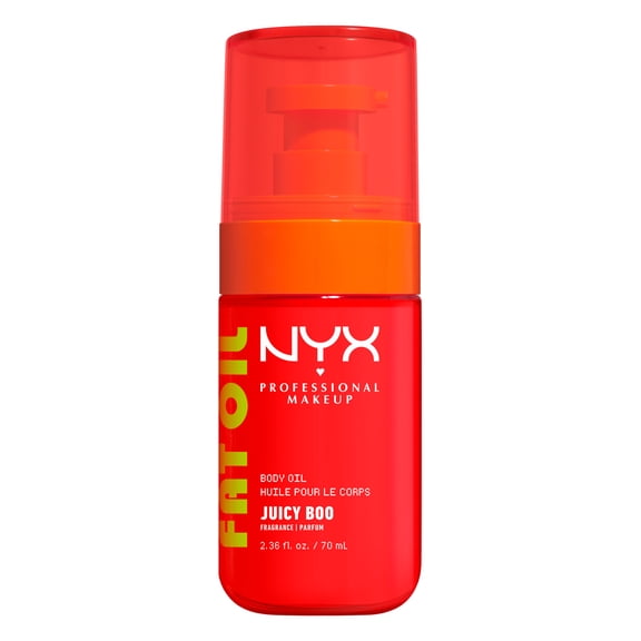 NYX Professional Makeup Fat Oil Hydrating Body Oil for Body Glow with Avocado Oil & Vitamin C, Juicy Boo, 2.36 fl oz