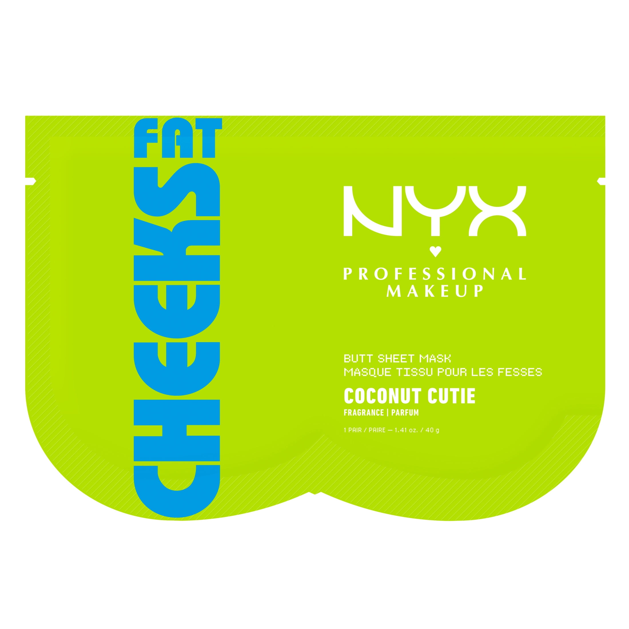 NYX Professional Makeup Fat Oil Fat Cheeks Butt Mask, Coconut Cutie, 1.36 fl oz