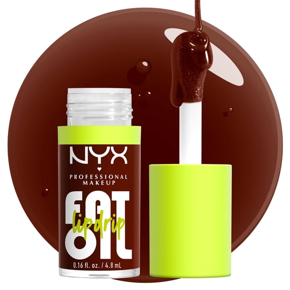NYX Professional Makeup Fat Oil Lip Drip Hydrating Lip Gloss with Oil Blend, Status Update, 0.16 fl oz