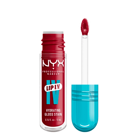 NYX Professional Makeup Lip IV Hydrating Lip Gloss & Lip Stain with Coconut Water, Redy Set Wet, 0.16 fl oz