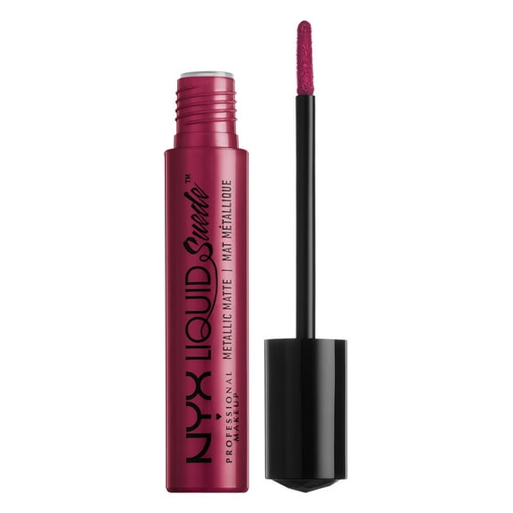 NYX Professional Makeup Liquid Suede Metallic Matte Cream Lipstick, Pure Society