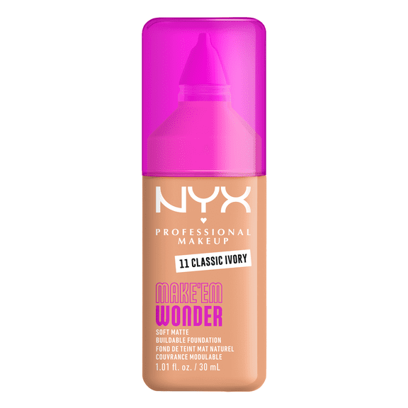 NYX Professional Makeup Make 'EM Wonder, 24H Soft Matte Foundation Makeup, CLASSIC IVORY 11