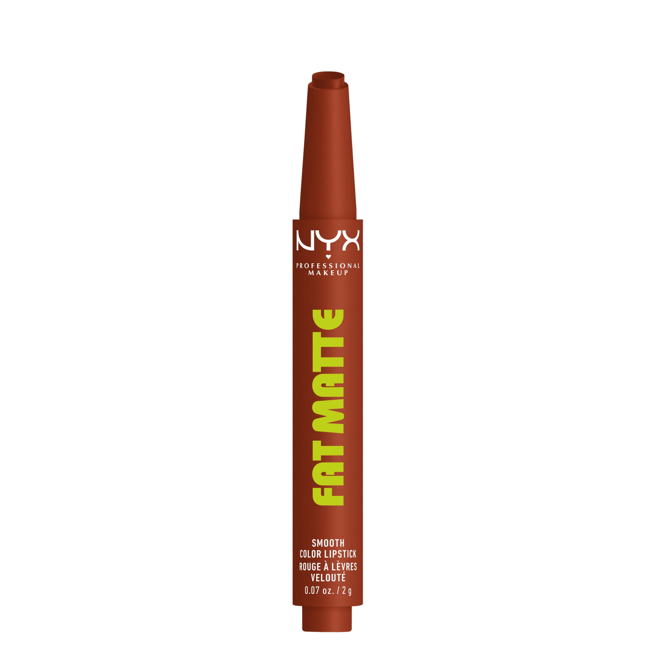 NYX Professional Makeup Fat Matte Lipstick Smooth Color Long Lasting Lipstick, Beary Nude, 0.07 oz