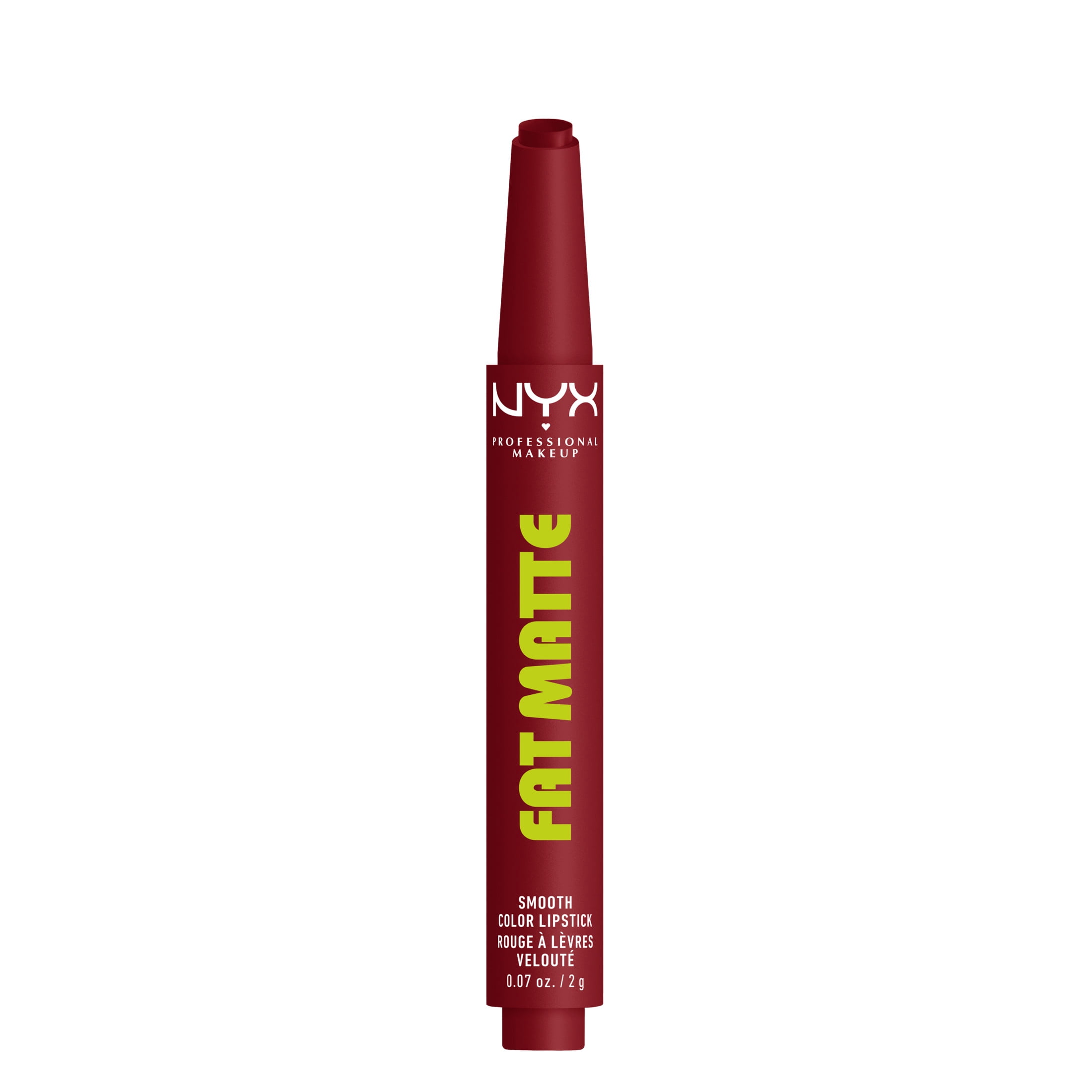 NYX Professional Makeup Fat Matte Lipstick, Smooth Color Long Lasting Lipstick, Berry Smooth, 0.07 oz