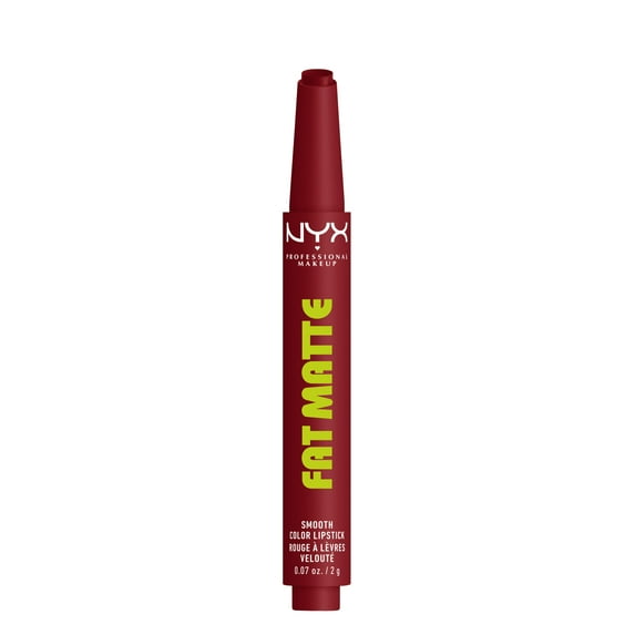 NYX Professional Makeup Fat Matte Lipstick, Smooth Color Long Lasting Lipstick, Berry Smooth, 0.07 oz