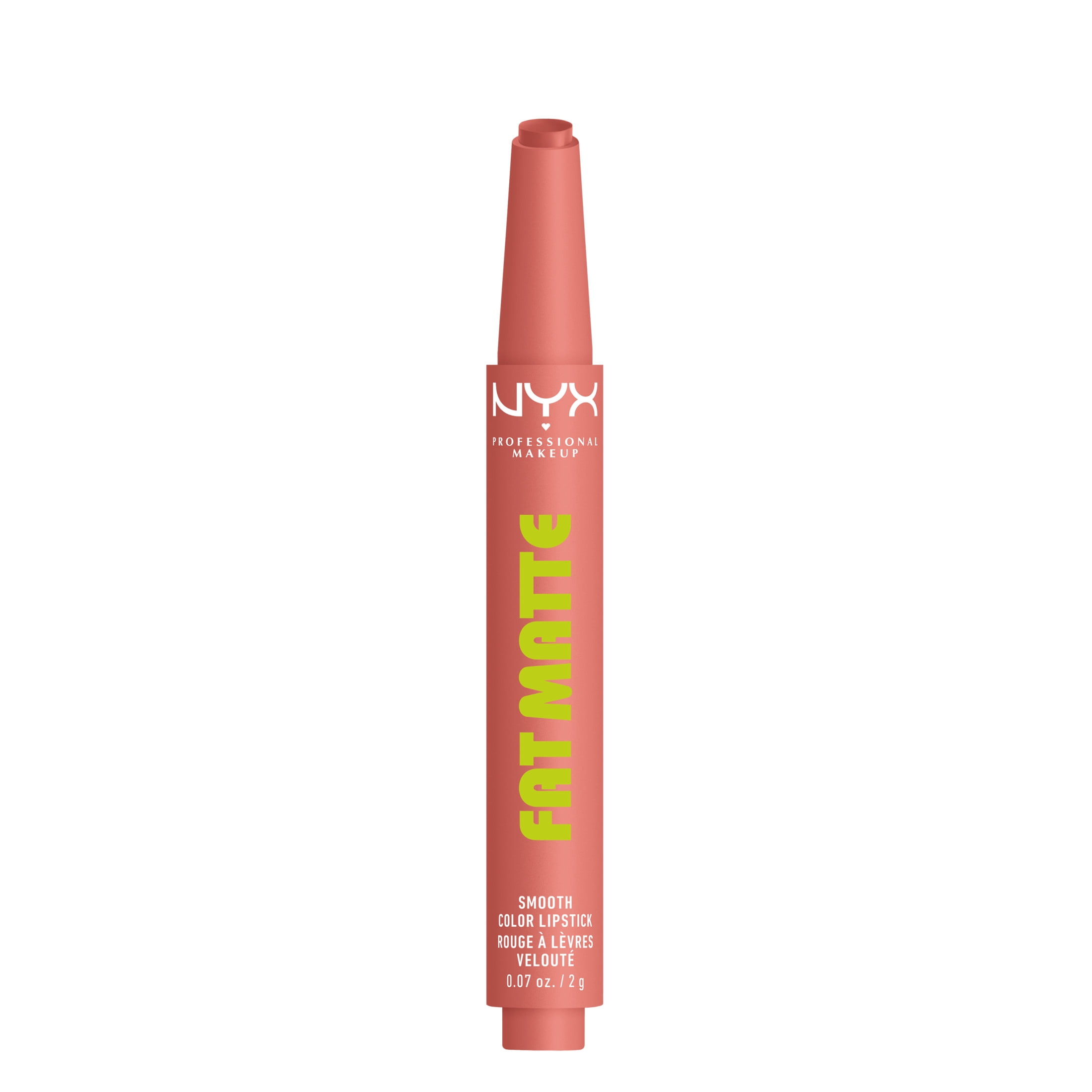 NYX Professional Makeup Fat Matte Lipstick, Smooth Color Long Lasting Lipstick, Cashmere Cutie, 0.07 oz