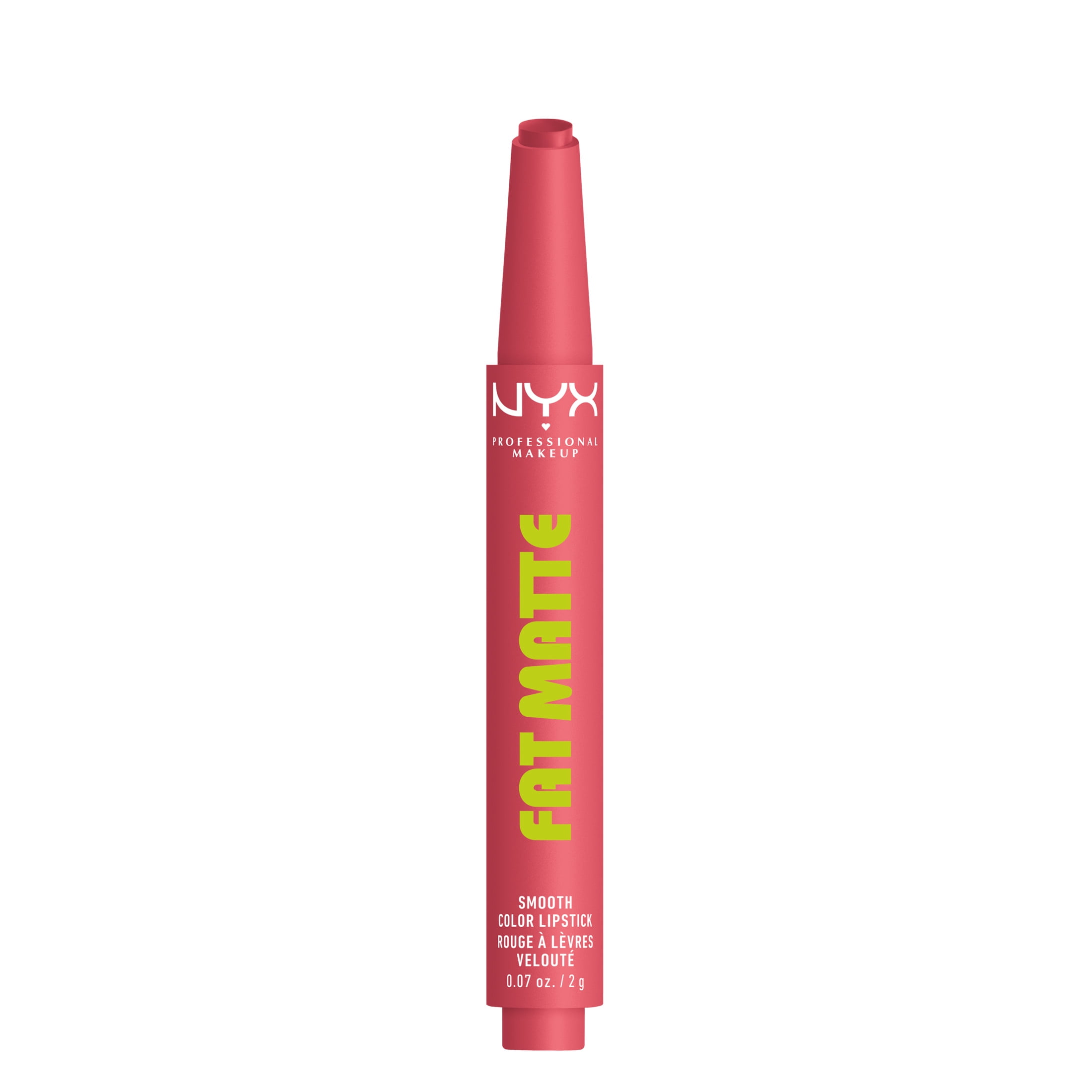 NYX Professional Makeup Fat Matte Lipstick, Smooth Color Long Lasting Lipstick, Pink Puff, 0.07 oz