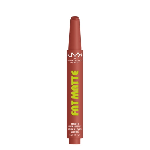 NYX Professional Makeup Fat Matte Smooth Matte Color Lipstick, Rose Robe, 0.07 oz