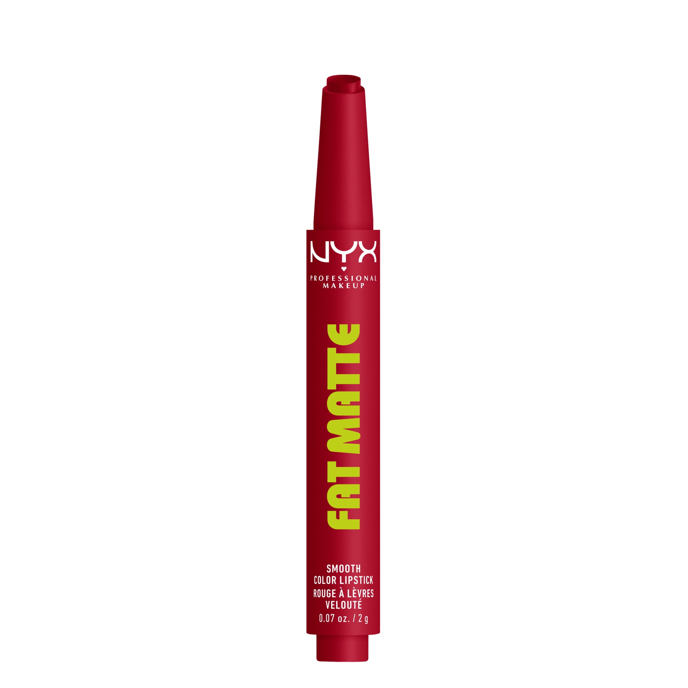 NYX Professional Makeup Fat Matte Lipstick, Smooth Color Long Lasting Lipstick, Scarlet Snuggles, 0.07 oz