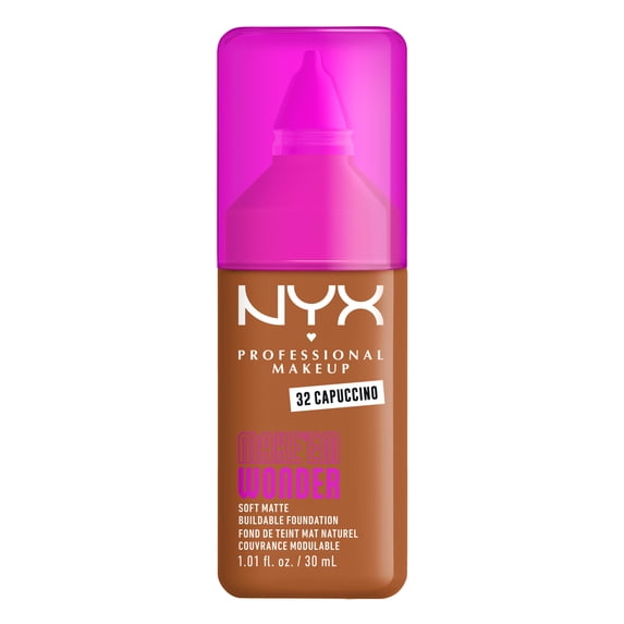 NYX Professional Makeup Make 'EM Wonder, 24H Soft Matte Foundation Makeup, CAPUCCINO 32