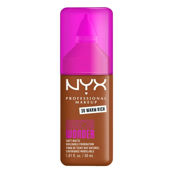 NYX Professional Makeup Make 'EM Wonder, 24H Soft Matte Foundation Makeup, WARM RICH 36