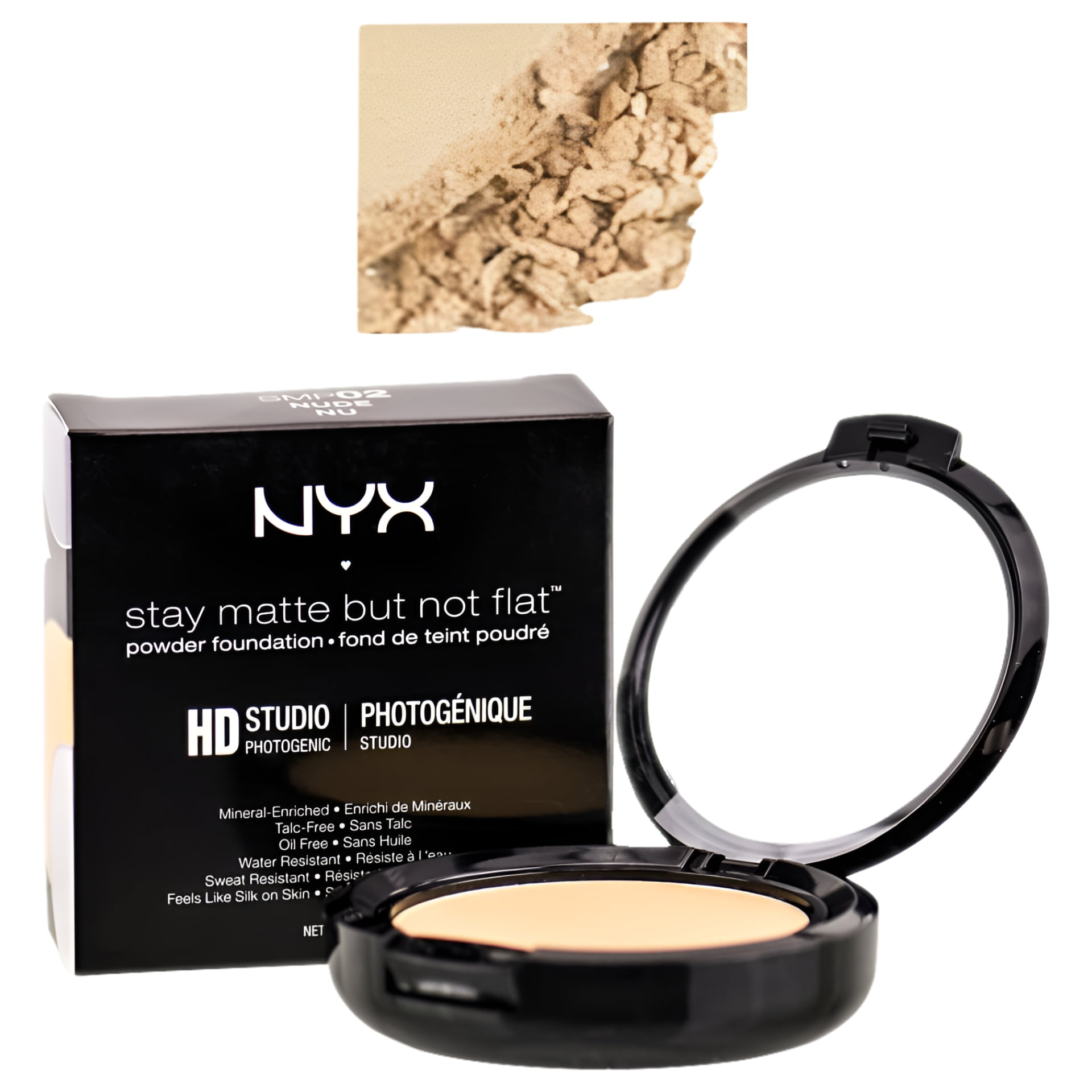 NYX Professional Natural Matte Finish Powder Foundation, Nude 0.26