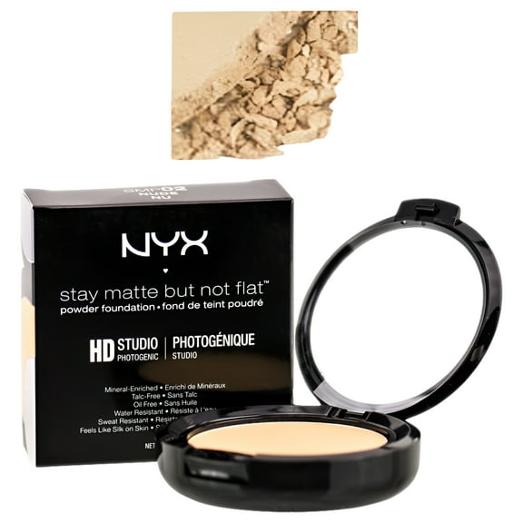 NYX Professional Makeup Stay Matte but not Flat Powder Foundation, Nude 0.26 oz