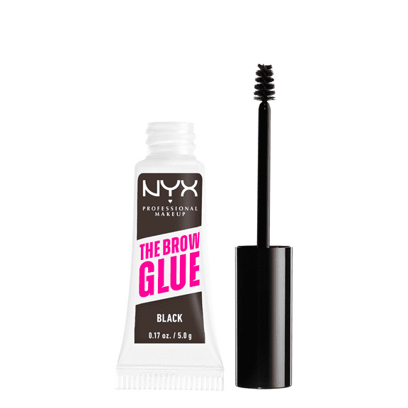 NYX Professional Makeup The Brow Glue, Extreme Hold Tinted Eyebrow Gel, Black