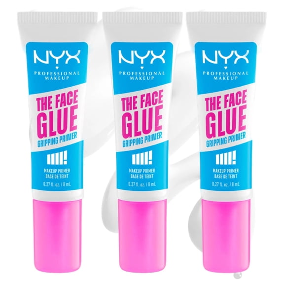 NYX Professional Makeup The Face Glue Gripping Primer Mini, 0,27 fl oz, Pack of 3