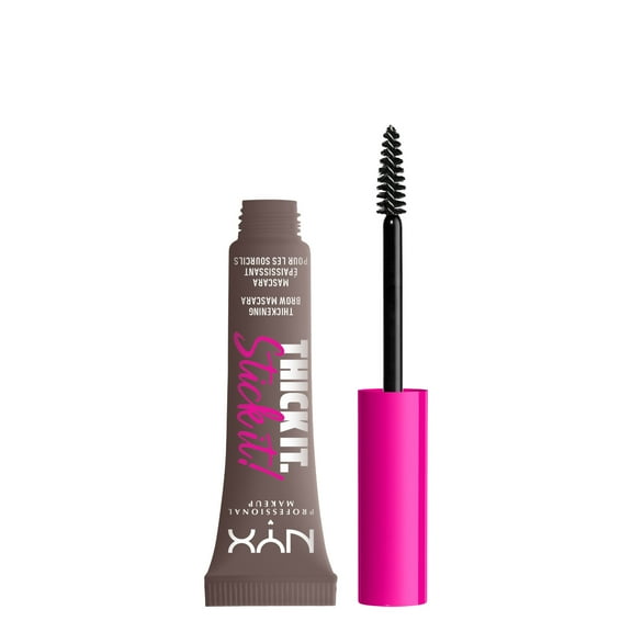 NYX Professional Makeup Thick It Stick It Thickening Eyebrow Gel Mascara Tint, Cool Ash Brown, 0.23 fl oz