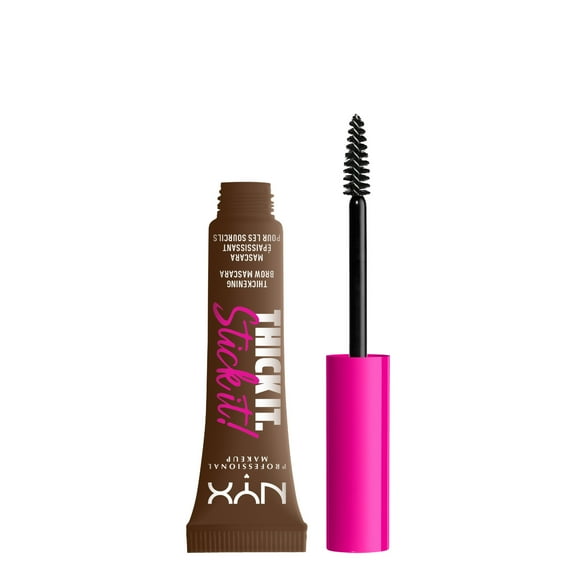 NYX Professional Makeup Thick it Stick it Thickening Eyebrow Gel Mascara Tint, Brunette, 0.23 fl oz