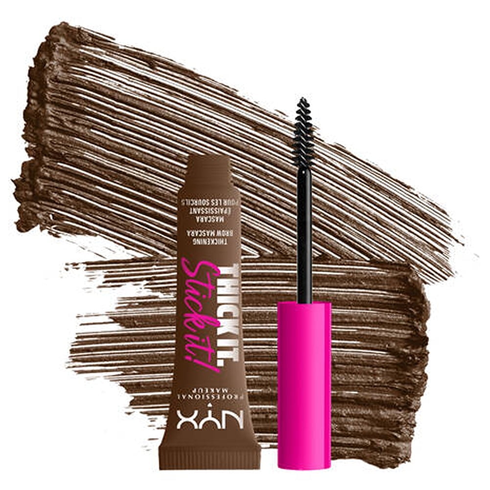 NYX Professional Makeup Thick it Stick it Thickening Brow Gel Mascara, Brunette,(Pack of 1).