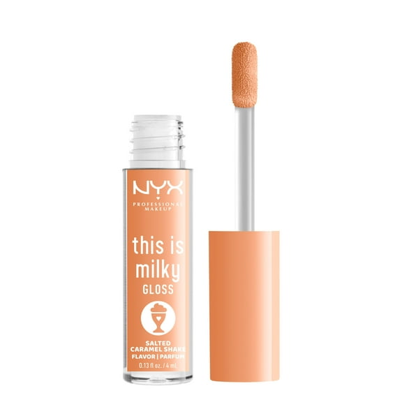 NYX Professional Makeup This Is Milky Gloss, Lip Gloss with 12 Hr Hydration, Salted Caramel Shake