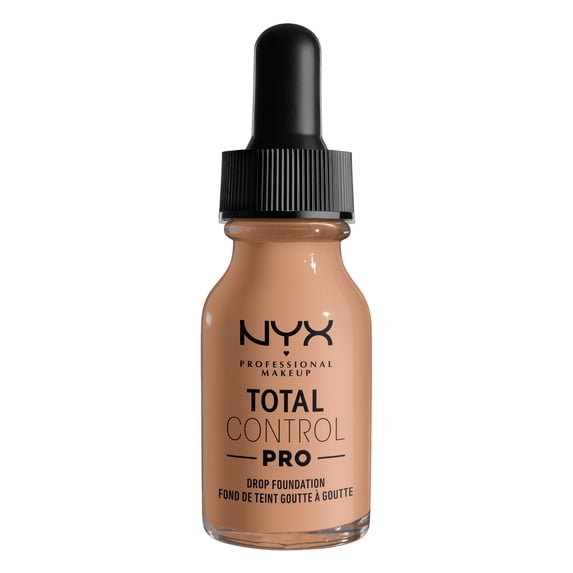 NYX Professional Makeup Total Control Pro Drop Foundation, Skin-true buildable coverage, clean vegan formula, Medium Buff, 0.43 oz