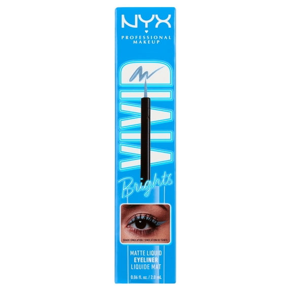 NYX Professional Makeup Vivid Bright Matte Liquid Eyeliner, Cobalt Crush, 0.06 fl oz