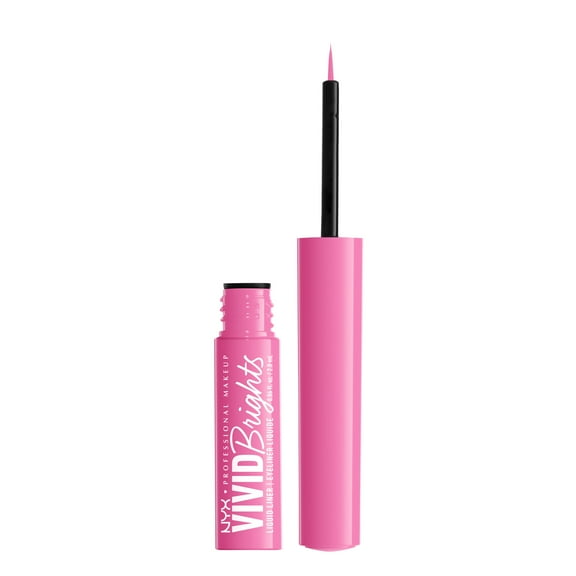 NYX Professional Makeup Vivid Brights Liquid Liner, Smear-Resistant Eyeliner, Don't Pink Twice