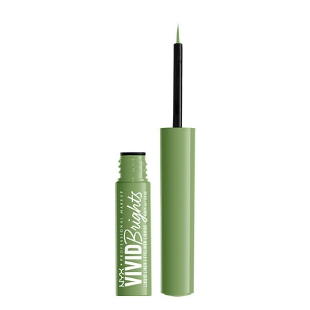 NYX Professional Makeup Vivid Brights Liquid Liner, Smear-Resistant Eyeliner, Ghosted Green