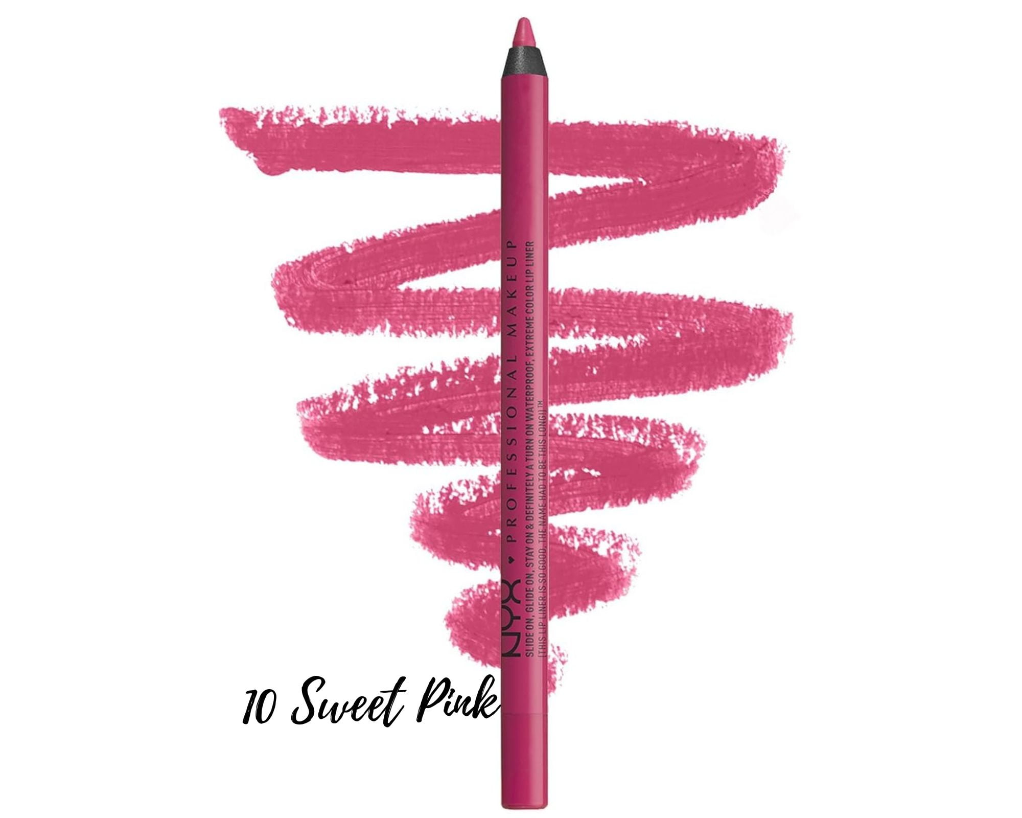NYX Slide On, Glide on, Stay On Lip Liner / Lip Pencil 10 Sweet Pink
