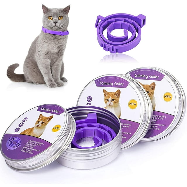 NYXBERRYT 4 Pieces Cat Calming Collars Adjustable Cat Pheromones