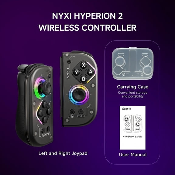 NYXI Hyperion 2 Wireless Controller for Nintendo Switch - Hall Effect Joystick No Drift, 6-Axis Gyro, Mechanical Switch, HD Vibration - OLED/Lite/LCD Compatible