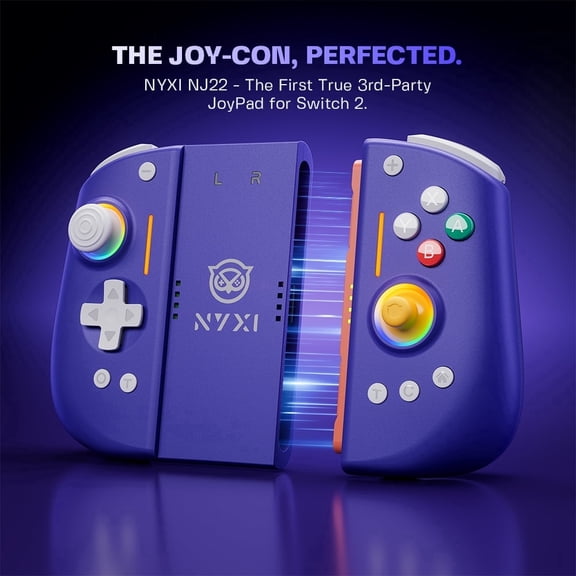 NYXI Hyperion 3 Wireless Magnetic Joypad with Hall Effect Joystick, Micro-Switch Buttons, 9-Axis Gyro, Handheld Wake-Up for Switch 2