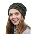 thumbnail image 1 of NYfashion101 Exclusive Unisex Two Tone Warm Cable Knit Thick Slouch Beanie Cap - 3 Tone Olive, 1 of 4