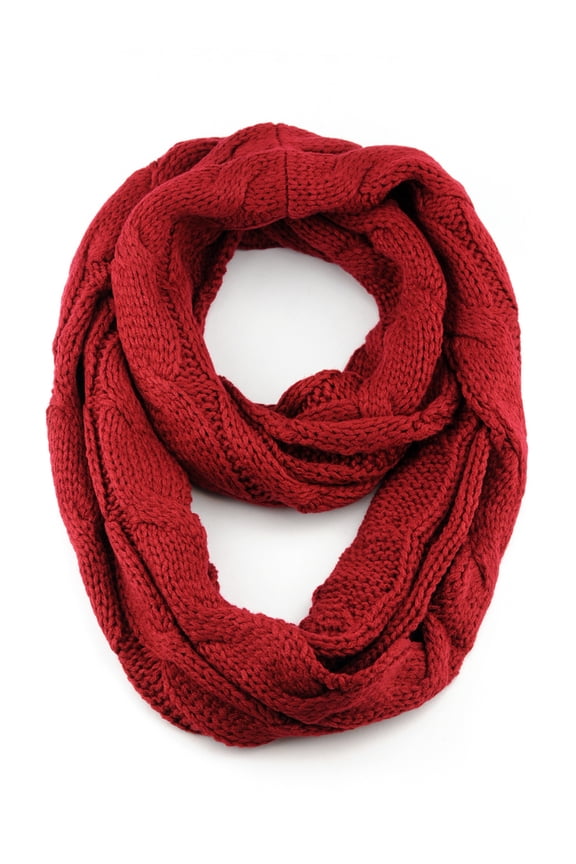 Soft Warm Chunky Cable Knit Infinity Loop Scarf