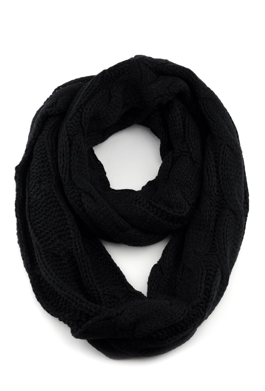 NYfashion101 Soft Warm Chunky Cable Knit Infinity Loop Scarf - Walmart.com
