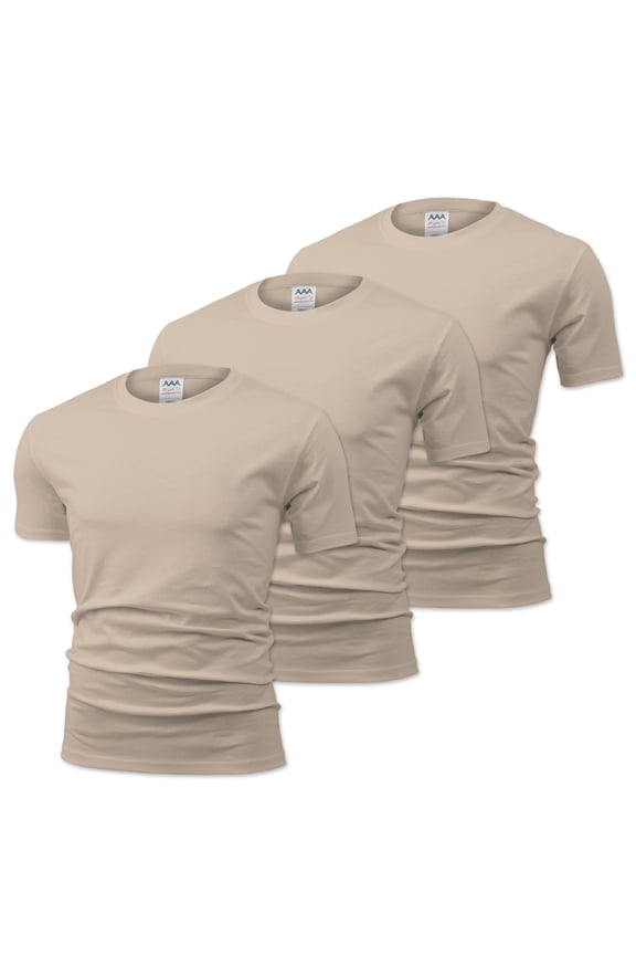 [NYfashioncity] Timeless Unisex Premium Cotton T-Shirts - Perfect for Active & Casual Wear, 3-Pack, Beige, 2XL