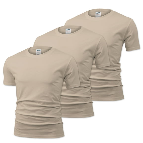 [NYfashioncity] Timeless Unisex Premium Cotton T-Shirts - Perfect for Active & Casual Wear, 3-Pack, Beige, L